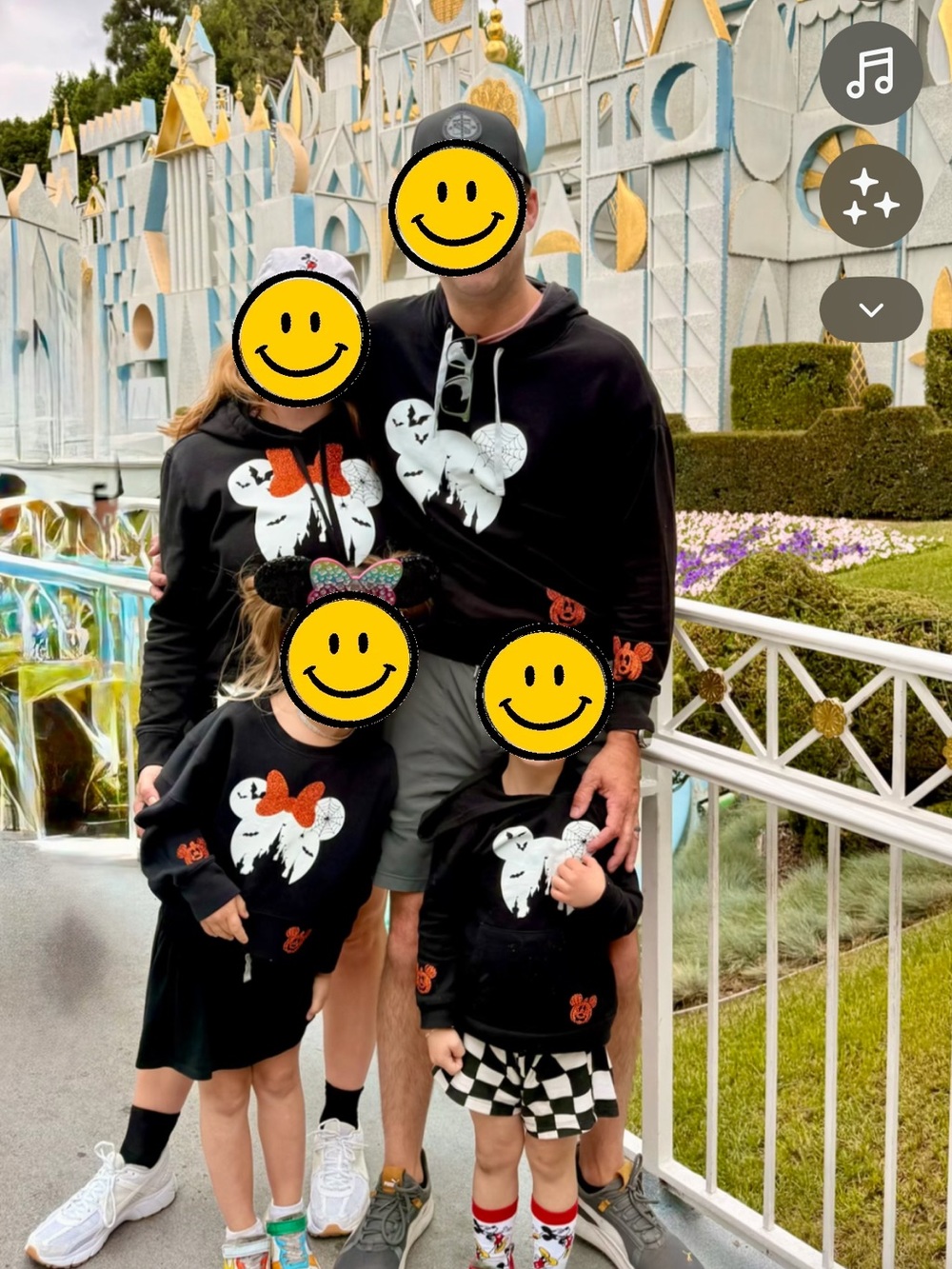 Disney Black Kids' Hoodie with White Ghost Minnie and Orange Bow Accents